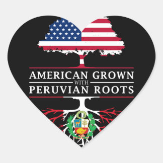 American Grown with Peruvian Roots Peru Design Heart Sticker