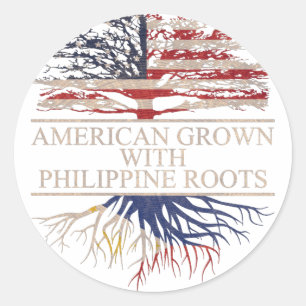 American grown with philippine roots classic round sticker