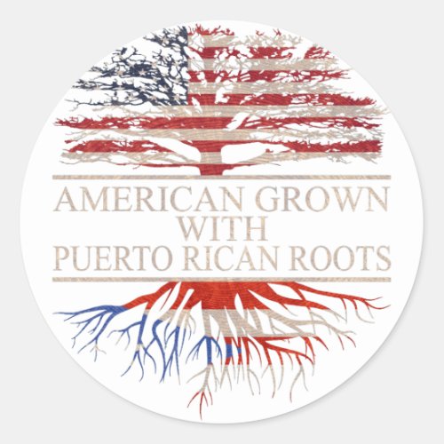 American grown with puerto rican roots classic round sticker