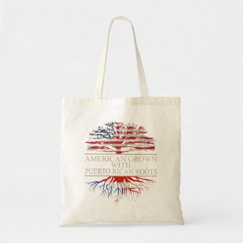 American grown with puerto rican roots tote bag