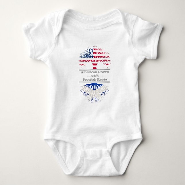 American Grown With Scottish Roots Baby Bodysuit (Front)