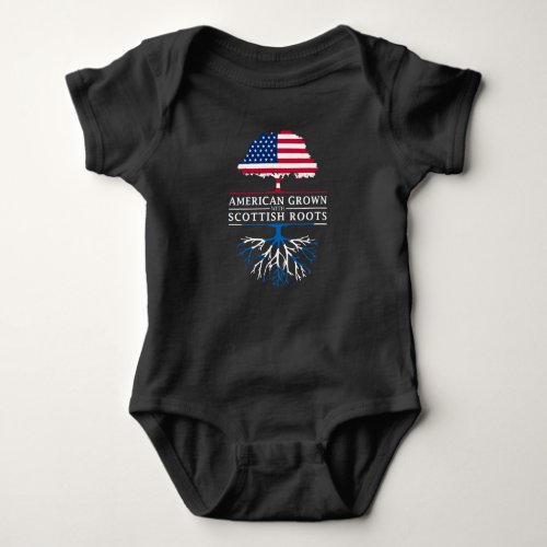 American Grown with Scottish Roots   Scotland Baby Bodysuit