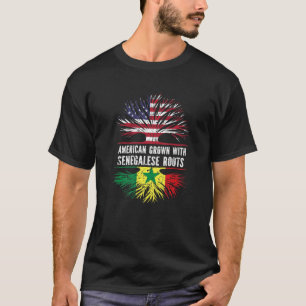 American Grown With Senegalese Roots USA Flag Sene T-Shirt