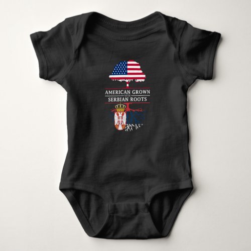 American Grown with Serbian Roots   Serbia Design Baby Bodysuit