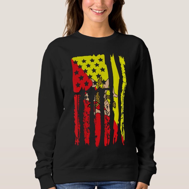 American Grown with Sicilian Roots  Sicily Malta 1 Sweatshirt (Front)