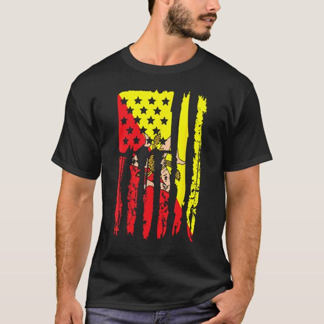 American Grown with Sicilian Roots  Sicily Malta 1 T-Shirt (Front)