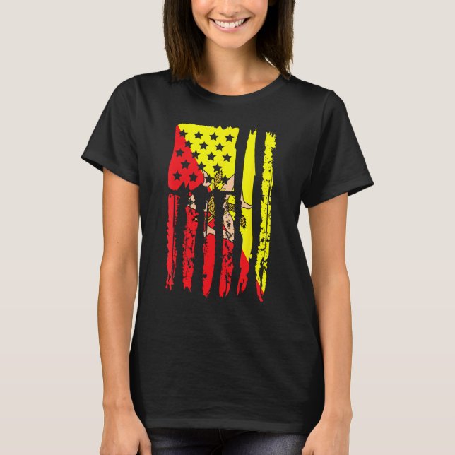 American Grown with Sicilian Roots  Sicily Malta 1 T-Shirt (Front)