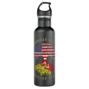 American Grown with Sicilian Roots - Sicily Malta Stainless Steel Water Bottle