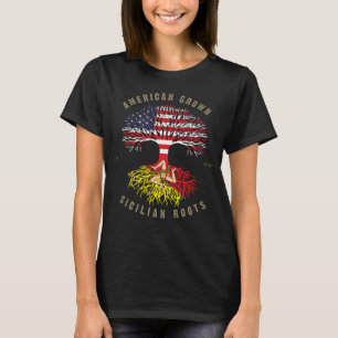 American Grown with Sicilian Roots Sicily Malta T-Shirt