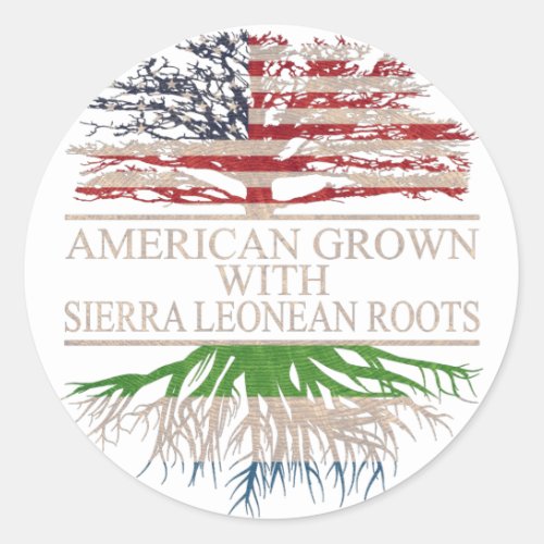 American grown with sierra leonean roots classic round sticker