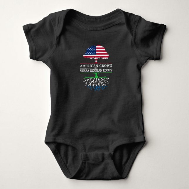 American Grown with Sierra Leonean Roots   Sierra Baby Bodysuit (Front)