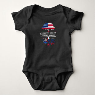 American Grown with Slovak Roots Slovakia Design Baby Bodysuit