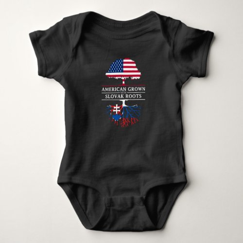American Grown with Slovak Roots   Slovakia Design Baby Bodysuit