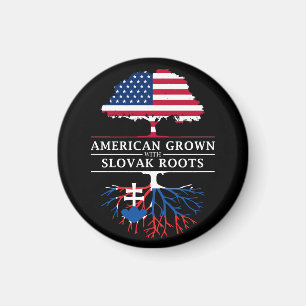 American Grown with Slovak Roots   Slovakia Design Magnet