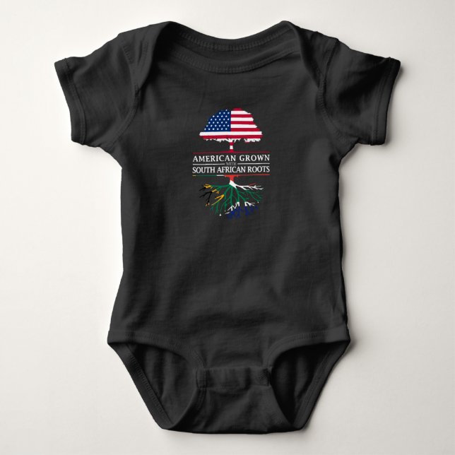American Grown with South African Roots   South Baby Bodysuit (Front)
