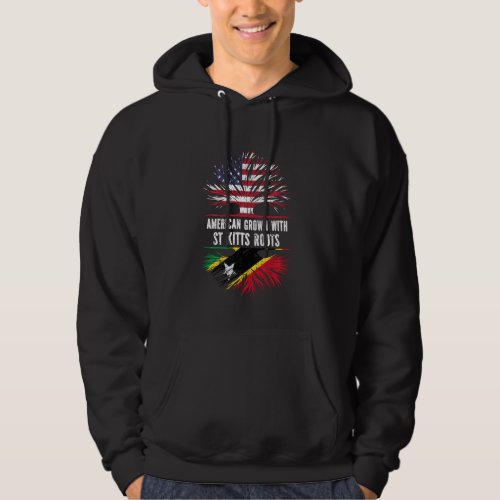 American Grown With St Kitts Roots Usa Flag Saint  Hoodie