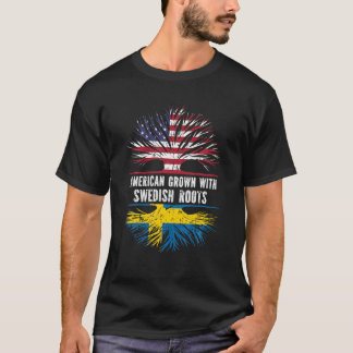 American Grown With Swedish Roots USA Flag Sweden T-Shirt