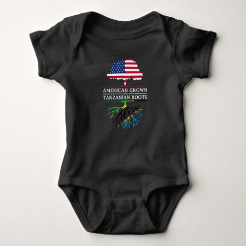 American Grown with Tanzanian Roots   Tanzania Baby Bodysuit