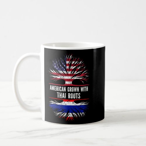 American Grown With Thai Roots Usa Flag Thailand  Coffee Mug