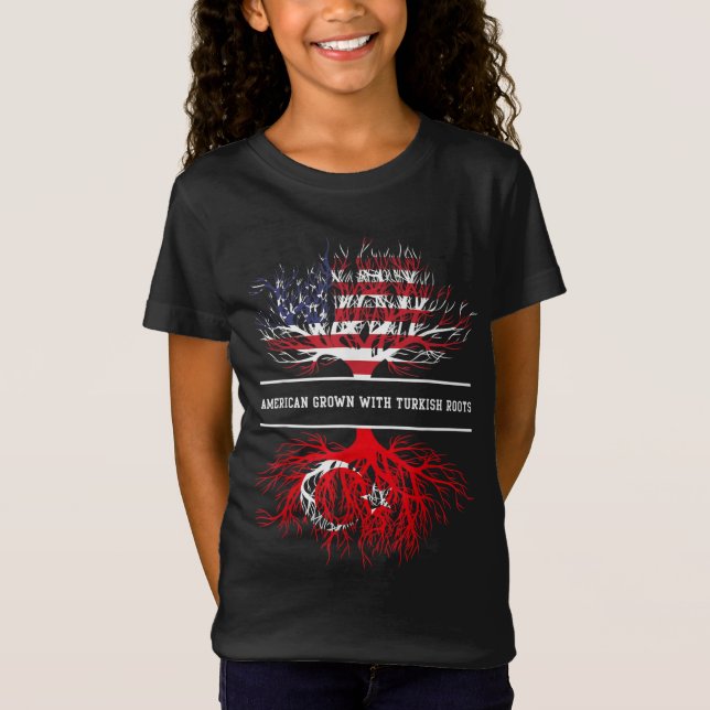 American Grown With Turkish Roots Turkey T-Shirt (Front)