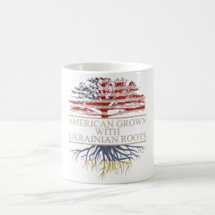 American grown with ukrainian roots coffee mug
