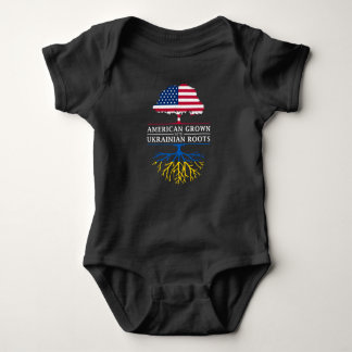 American Grown with Ukrainian Roots Ukraine Baby Bodysuit