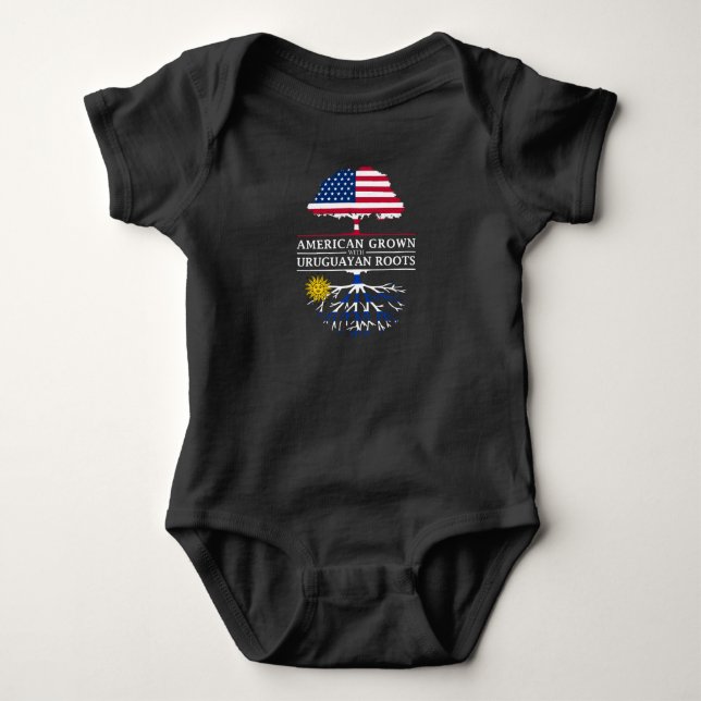 American Grown with Uruguayan Roots   Uruguay Baby Bodysuit (Front)