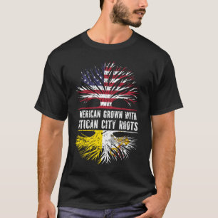 American Grown with Vatican City Roots USA Flag T-Shirt