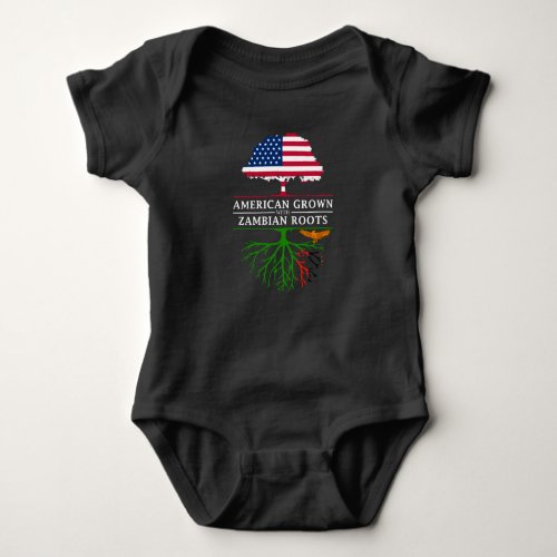 American Grown with Zambian Roots   Zambia Design Baby Bodysuit