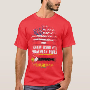 American Grown with Zimbabwean Roots USA Flag Zimb T-Shirt
