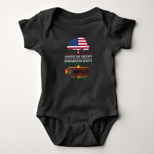 American Grown with Zimbabwean Roots   Zimbabwe Baby Bodysuit