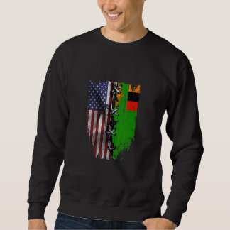 American Grown Zambian Roots USA Zambia Flag Sweatshirt