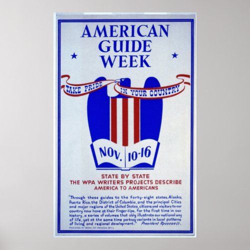 American Guide Week WPA Writers Poster