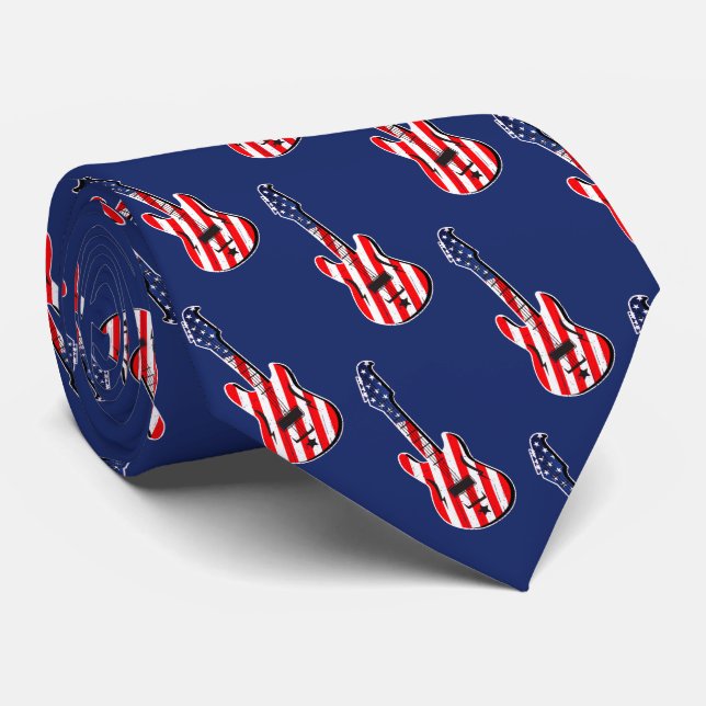 American Guitar Player Neck Tie (Rolled)
