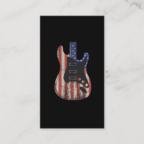 American Guitar Player US Flag Music Lover Business Card
