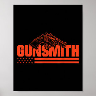 American Gunsmith Patriot Usa Flag Retro Style Gun Poster