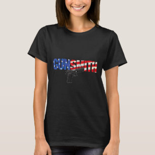 American Gunsmith Patriot Usa Flag Retro Style Gun T-Shirt