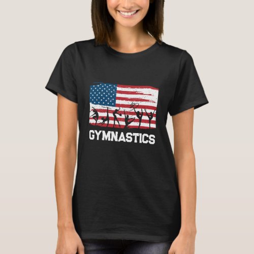 American Gymnastics Sports Gymnast Team USA Flag T_Shirt