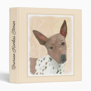 American Hairless Terrier Painting - Dog Art 3 Ring Binder