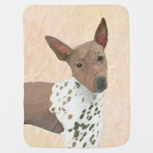 American Hairless Terrier Painting - Dog Art Baby Blanket