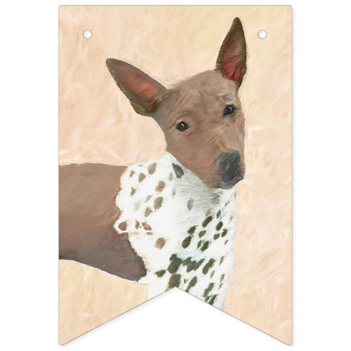 American Hairless Terrier Painting _ Dog Art Bunting Flags