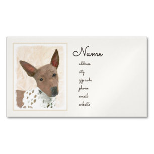American Hairless Terrier Painting - Dog Art Business Card Magnet