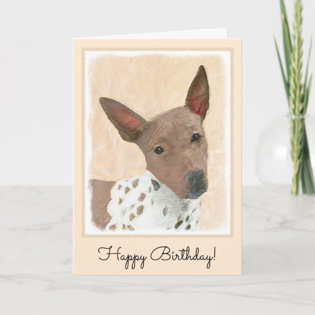 American Hairless Terrier Painting - Dog Art Card (Front)