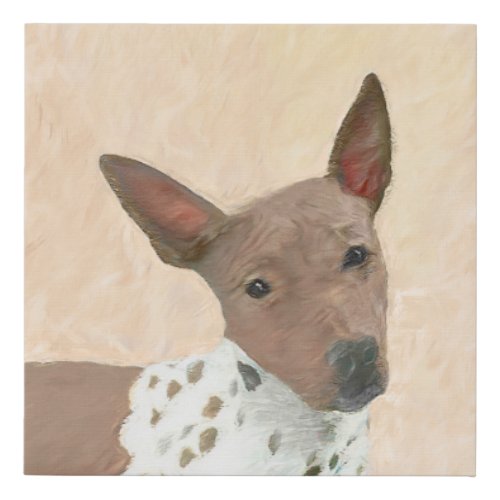 American Hairless Terrier Painting _ Dog Art Faux Canvas Print