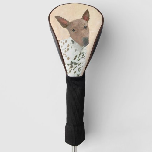 American Hairless Terrier Painting _ Dog Art Golf Head Cover