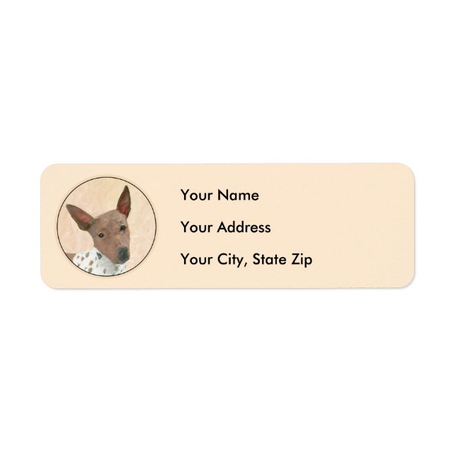 American Hairless Terrier Painting - Dog Art Label (Front)