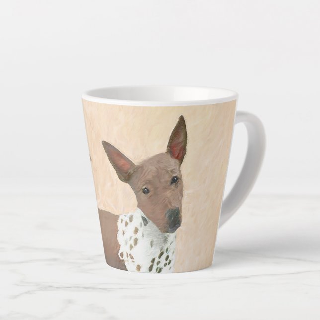 American Hairless Terrier Painting - Dog Art Latte Mug (Right Angle)