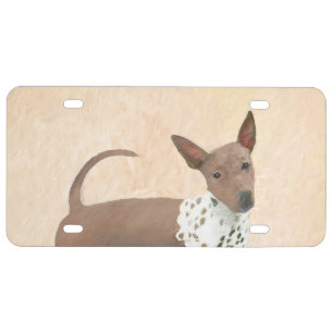 American Hairless Terrier Painting - Dog Art License Plate