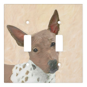 American Hairless Terrier Painting - Dog Art Light Switch Cover