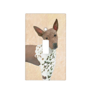 American Hairless Terrier Painting - Dog Art Light Switch Cover
